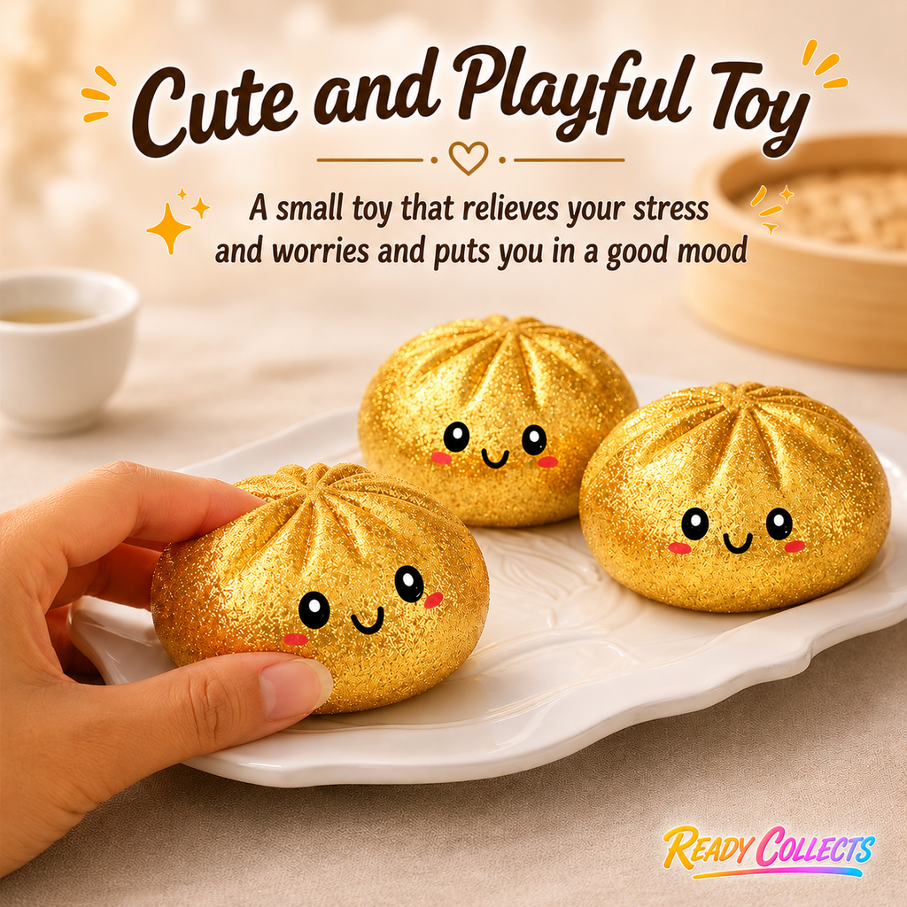 Ready Collects™ Mystery Squishy Dumpling | Sensory Toy, Fidget Toy, Stress Relief Squishy, Desk Toy, Surprise Collectible