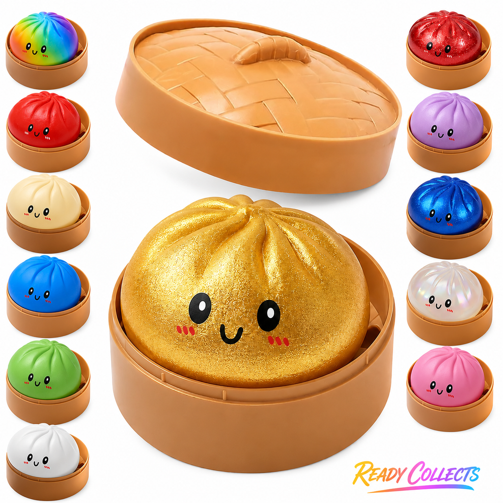 Ready Collects™ Mystery Squishy Dumpling | Sensory Toy, Fidget Toy, Stress Relief Squishy, Desk Toy, Surprise Collectible
