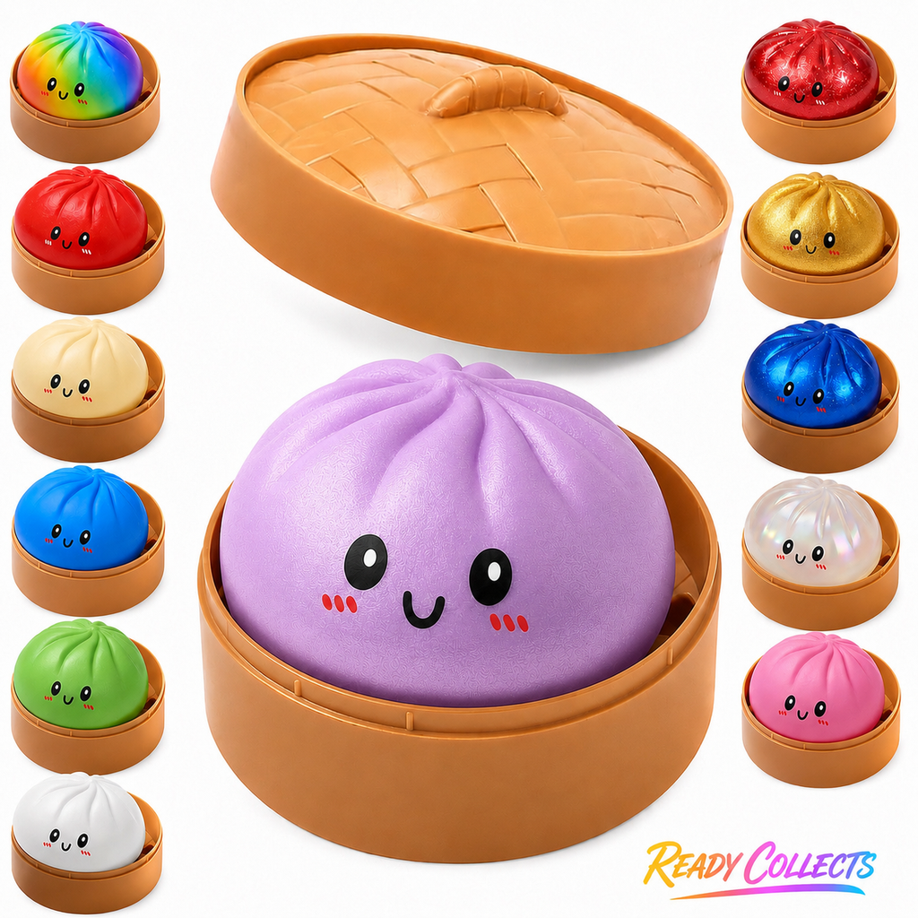 Ready Collects™ Mystery Squishy Dumpling | Sensory Toy, Fidget Toy, Stress Relief Squishy, Desk Toy, Surprise Collectible