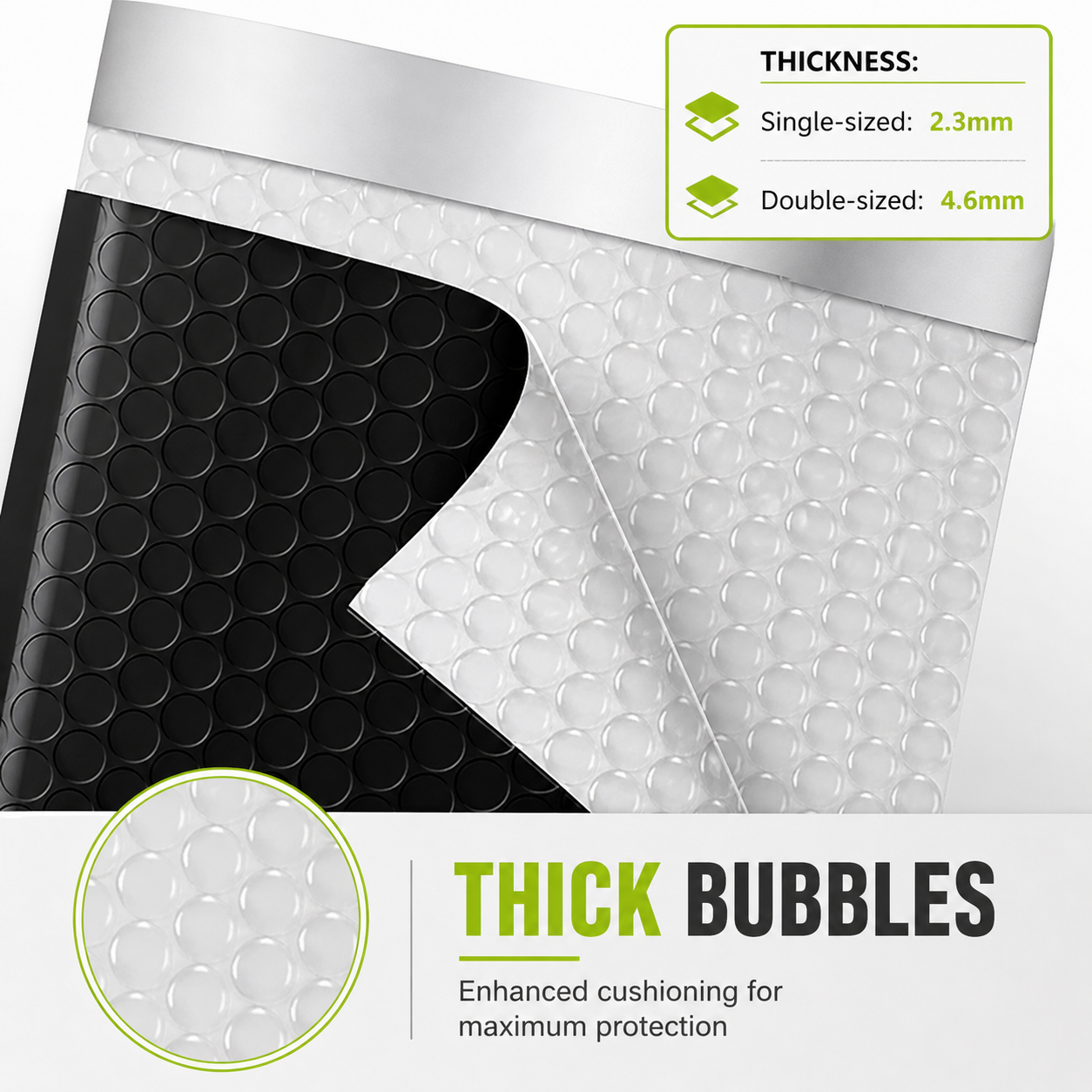 6x10 Black Poly Bubble Mailers – 25 Pack | Self-Sealing, Waterproof, Tear Resistant
