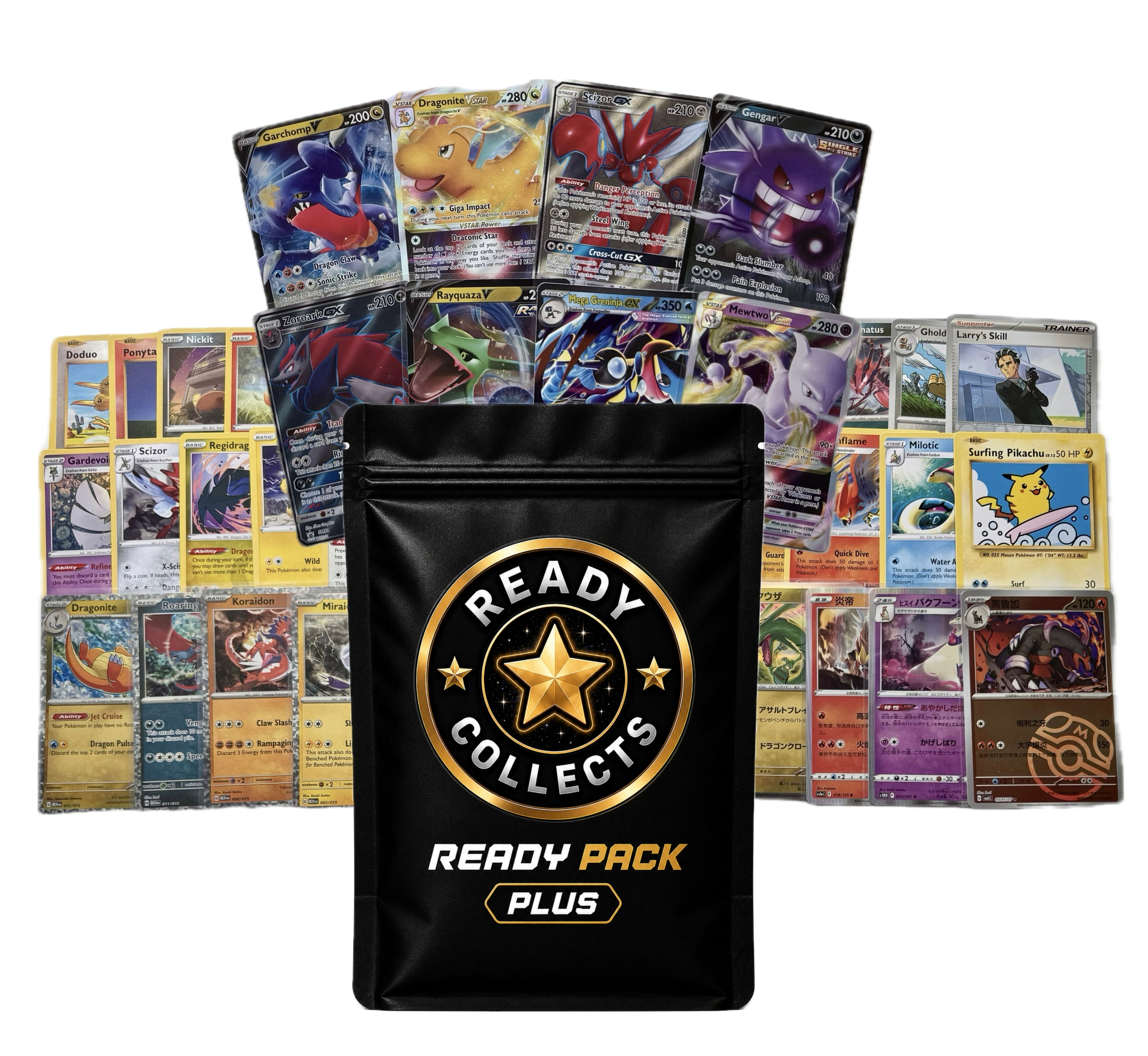 READY PACK PLUS -  120 Pokémon Card Pack Bundle 4 Ultra Rare Cards + 20 Holos