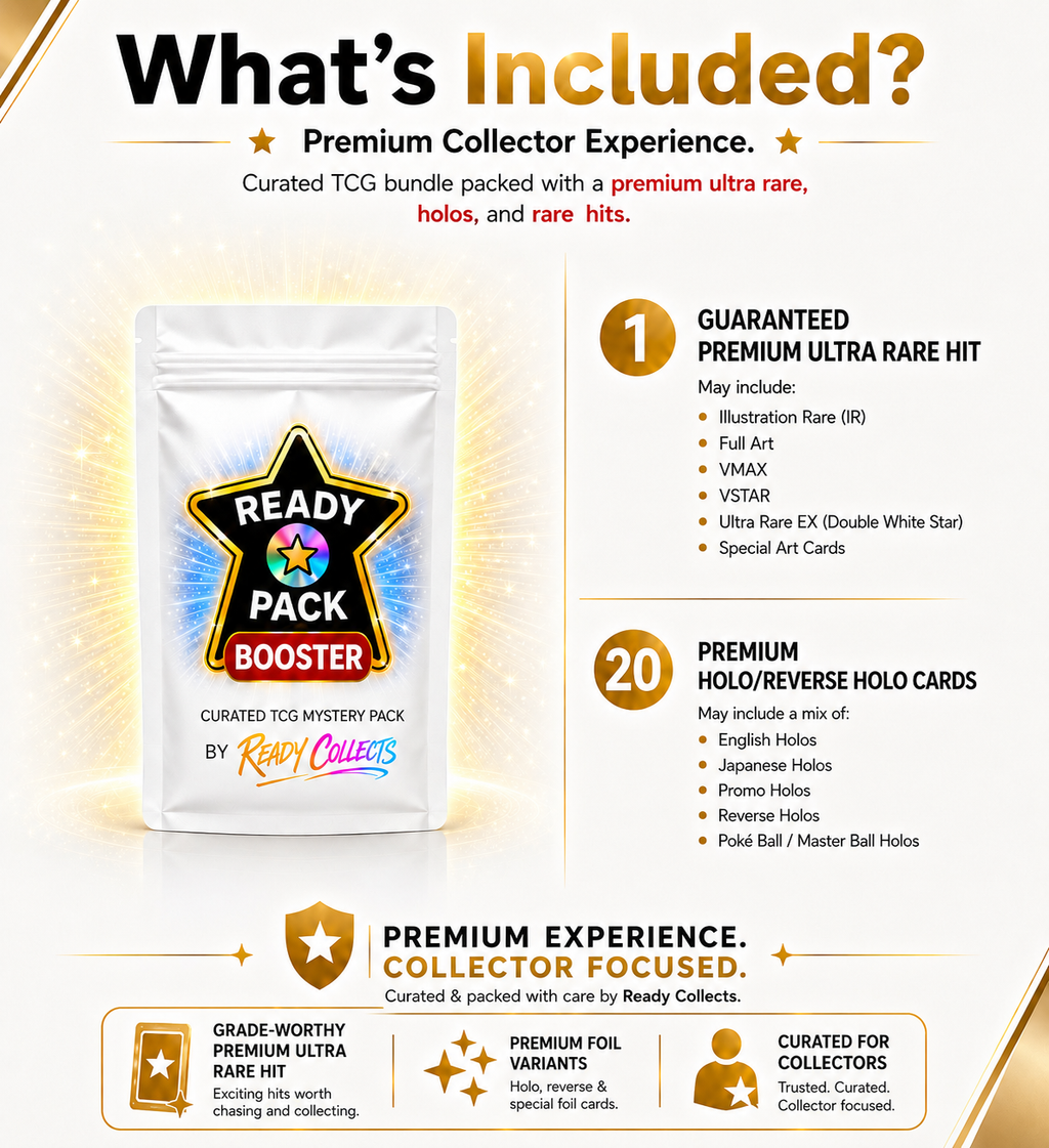 Ready Pack Booster - Premium Collector Pack | 1 High-Tier Ultra Rare Card + 20 premium Holo Cards