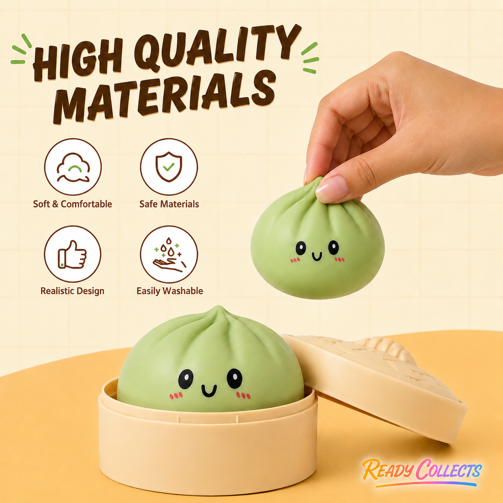 Ready Collects™ Mystery Squishy Dumpling | Sensory Toy, Fidget Toy, Stress Relief Squishy, Desk Toy, Surprise Collectible