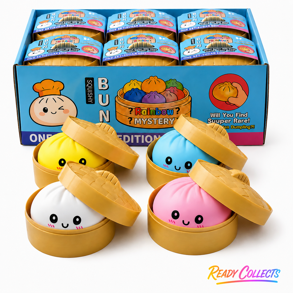Ready Collects™ Mystery Squishy Dumpling | Sensory Toy, Fidget Toy, Stress Relief Squishy, Desk Toy, Surprise Collectible
